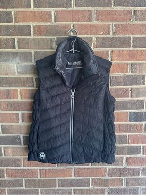 Michael Kors Black Quilted Logo Puffer Vest